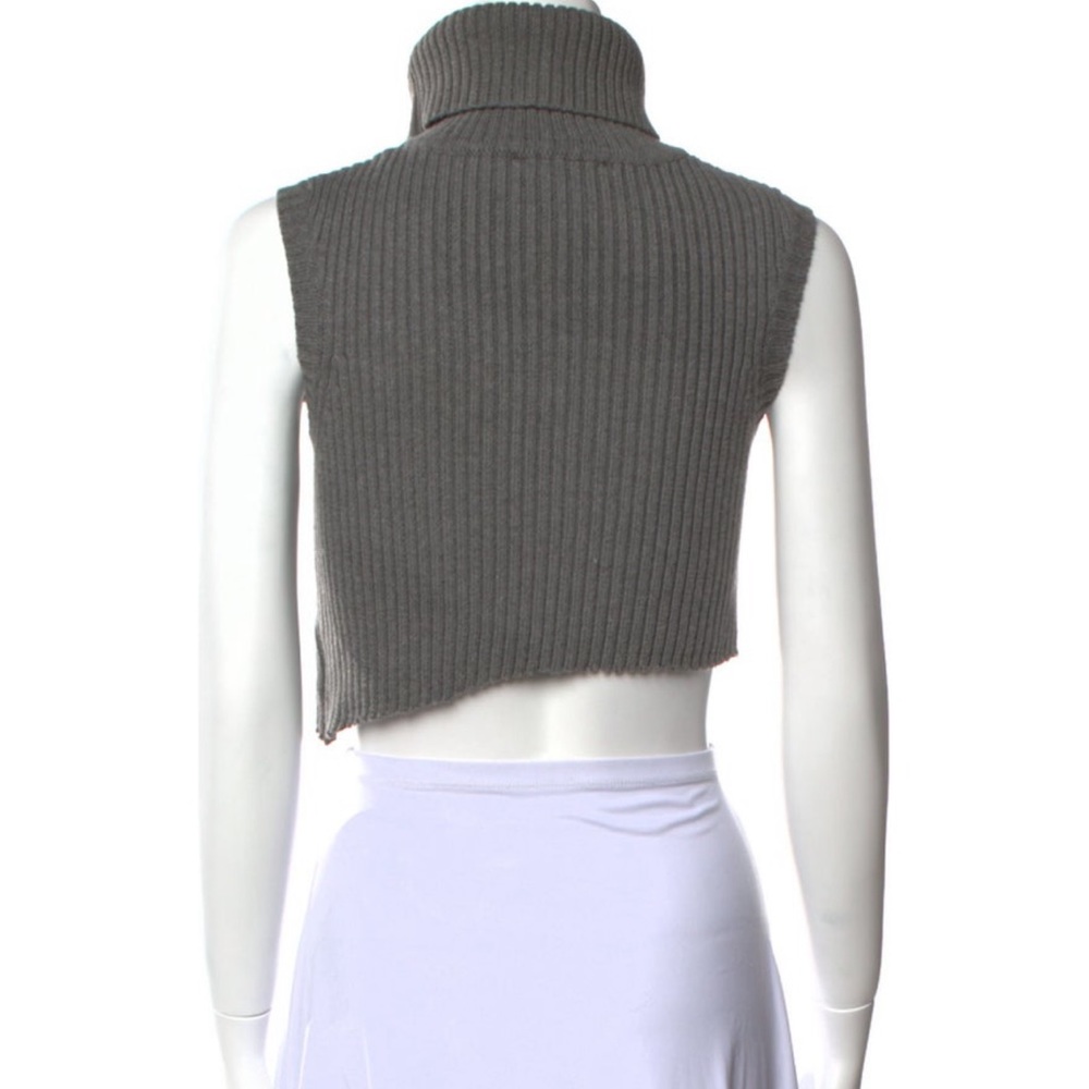Danielle Guilin sleeveless turtleneck crop top